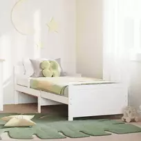 Lova Lovos rėmas su galvūgalio Balta 80 x 200 cm Apdirbta mediena