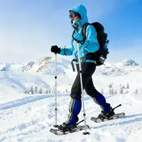 3 in 1 sniego batai su žygio lazdelėmis Sidabrinė ir juoda