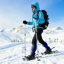 3 in 1 sniego batai su žygio lazdelėmis Sidabrinė ir juoda