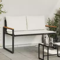 suoliukas Juoda ir kreminė balta 115 x 65 x 72 cm Ratanas