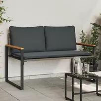 suoliukas Pilka ir tamsiai pilka 115 x 65 x 72 cm Ratanas