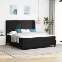 LED Čiužinio Lova su čiužiniu Juoda 180 x 200 cm audinys