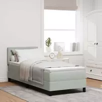 LED Čiužinio Lova su LED Šviesiai pilka 80 x 200 cm Aksomas
