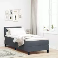 LED Čiužinio Lova su čiužiniu Tamsiai pilka 80 x 200 cm Aksomas