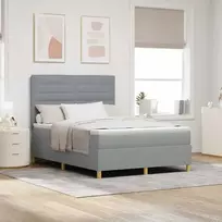 LED Čiužinio Lova Šviesiai pilka 140 x 190 cm audinys