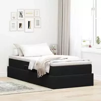 Lova su daiktų laikymo vieta ir čiužiniu Juoda 90 x 200 cm