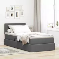 LED saugojimo lova su čiužiniu Tamsiai pilka 90 x 190 cm