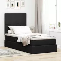 Lova su daiktų laikymo vieta ir čiužiniu Juoda 90 x 200 cm