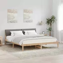 Lovos rėmas Ruda ir taupe 200 x 200 cm Pušies masyvas