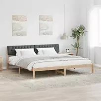Lovos rėmas ruda ir tamsiai pilka 200 x 200 cm Pušies masyvas