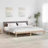 Lovos rėmas Ruda ir taupe 200 x 200 cm Pušies masyvas
