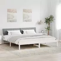 Lovos rėmas Balta ir šviesiai pilka 200 x 200 cm Pušies masyvas