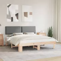 Lovo rėmas su apmuštu galvūgaliu Šviesiai pilka 180 x 200 cm