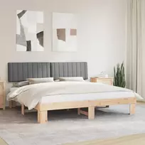 Lovo rėmas su apmuštu galvūgaliu Šviesiai pilka 200 x 200 cm
