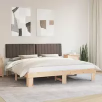 Lovo rėmas su apmuštu galvūgaliu Taupe 200 x 200 cm
