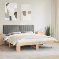 Lovo rėmas su apmuštu galvūgaliu Šviesiai pilka 180 x 200 cm