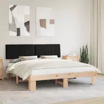 Lovo rėmas su apmuštu galvūgaliu Juoda 180 x 200 cm