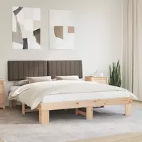 Lovo rėmas su apmuštu galvūgaliu Taupe 180 x 200 cm