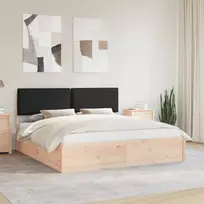Lovo rėmas su apmuštu galvūgaliu Juoda 180 x 200 cm