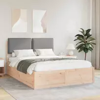 Lovo rėmas su apmuštu galvūgaliu Šviesiai pilka 160 x 200 cm