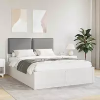 Lovo rėmas su apmuštu galvūgaliu Šviesiai pilka 140 x 200 cm