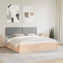 Lovo rėmas su apmuštu galvūgaliu Šviesiai pilka 180 x 200 cm