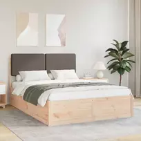 Lovo rėmas su apmuštu galvūgaliu Taupe 140 x 200 cm