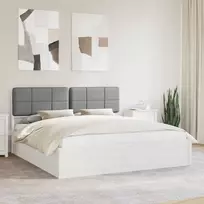 Lovo rėmas su apmuštu galvūgaliu Šviesiai pilka 180 x 200 cm