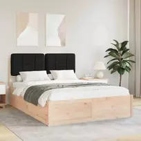 Lovo rėmas su apmuštu galvūgaliu Juoda 150 x 200 cm