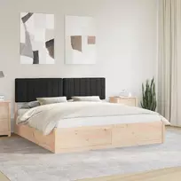 Lovo rėmas su apmuštu galvūgaliu Juoda 180 x 200 cm