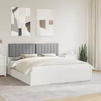 Lovo rėmas su apmuštu galvūgaliu Šviesiai pilka 180 x 200 cm