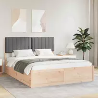 Lovo rėmas su apmuštu galvūgaliu Tamsiai pilka 160 x 200 cm