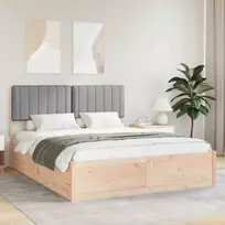 Lovo rėmas su apmuštu galvūgaliu Šviesiai pilka 150 x 200 cm