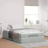Lova Lovos rėmas su čiužiniu 2 vnt. Šviesiai pilka Aksomas