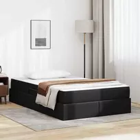 Lova su daiktų laikymo vieta ir čiužiniu 2 vnt. Juoda Oda