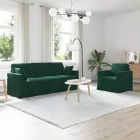 Sofa Sofos komplektas 2 vnt. Tamsiai žalia Aksomas