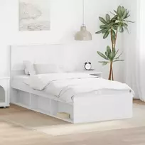 Lova Lovos rėmas su galvūgalio Balta 90 x 190 cm Apdirbta mediena