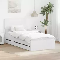 Lova Lovos rėmas su stalčių Balta 90 x 190 cm Dirbtinė mediena