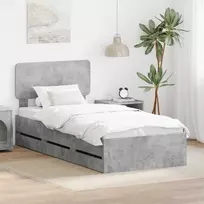 Lova Lovos rėmas Betono Pilka 90 x 200 cm Dirbtinė mediena