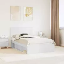 Lova Lovos rėmas Balta 120 x 200 cm Kietos pušies mediena