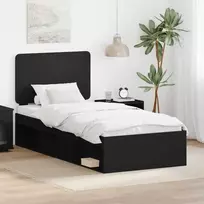 Lova Lovos rėmas Juoda 100 x 200 cm Kietos pušies mediena