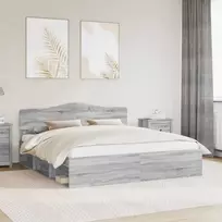 Lovos rėmas Pilkas Sonoma 180 x 200 cm Kietos pušies mediena