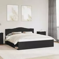 Lovos rėmas Juoda 180 x 200 cm Kietos pušies mediena