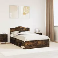Lova Lovos rėmas Rūkyta ąžuolas 120 x 190 cm Kietos pušies mediena