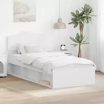 Lova Lovos rėmas Balta 100 x 200 cm Kietos pušies mediena