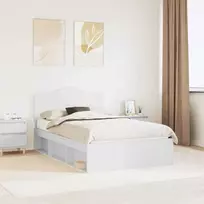 Lova Lovos rėmas Balta 120 x 200 cm Kietos pušies mediena