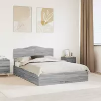 Saugos lova Pilkas Sonoma 160 x 200 cm Apdirbta mediena