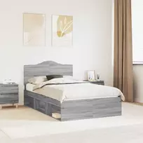 Lova Lovos rėmas Pilkas Sonoma 120 x 200 cm Kietos pušies mediena