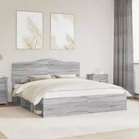 Lovos rėmas Pilkas Sonoma 180 x 200 cm Kietos pušies mediena