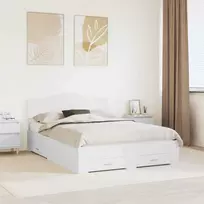 Lovos rėmas su galvūgalio Balta 140 x 190 cm Apdirbta mediena